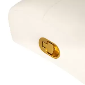 "Sillon Umbra" blakstienų priauginimo kėdė, balta aksominė su auksine baze.