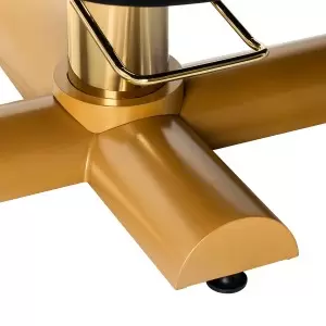 Кресло для наращивания ресниц Sillon Corona, черное бархатное с золотистым основанием.