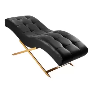 Кресло для наращивания ресниц Sillon Alba, черное с золотым основанием.