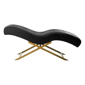 "Sillon Alba" blelakh pratęsimo fotelis, juoda su aukso pagrindu.