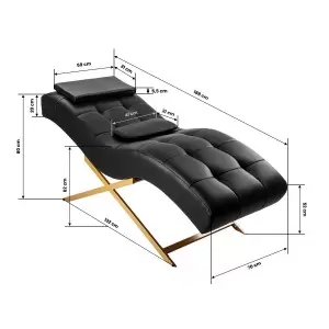 "Sillon Alba" blelakh pratęsimo fotelis, juoda su aukso pagrindu.