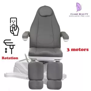 Электро косметологическое кресло Flame Pedi Max 672C, серое, 3 мотора