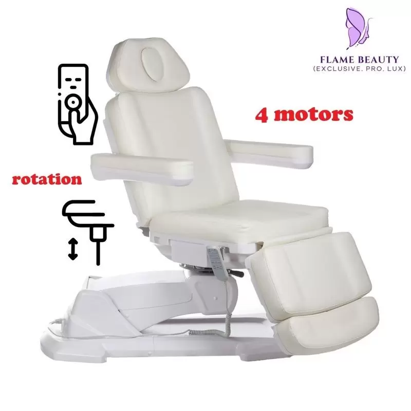 Электро косметическое кресло Flame Beauty 686A, белое, 4 электропривода Электро косметическое кресло Flame Beauty 686A, белое, 4 электропривода