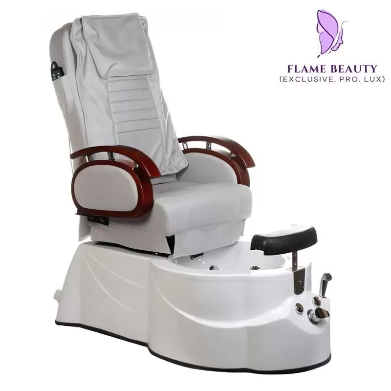 Pedikuro liepsnos kėdė Grožio Pedi 3820D Šviesiai pilka spalva su masažo funkcija Pedikuro liepsnos kėdė Grožio Pedi 3820D Šviesiai pilka spalva su masažo funkcija