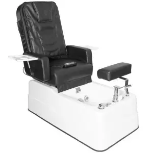 Черное кресло для педикюра с массажем Flame Beauty Pedi 2312