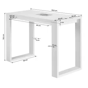 Косметический стол, с поглотителем пыли Momo Professional J-02, белый