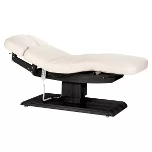 Шезлон Sillon Relax кремового цвета для SPA-процедур с черным основанием