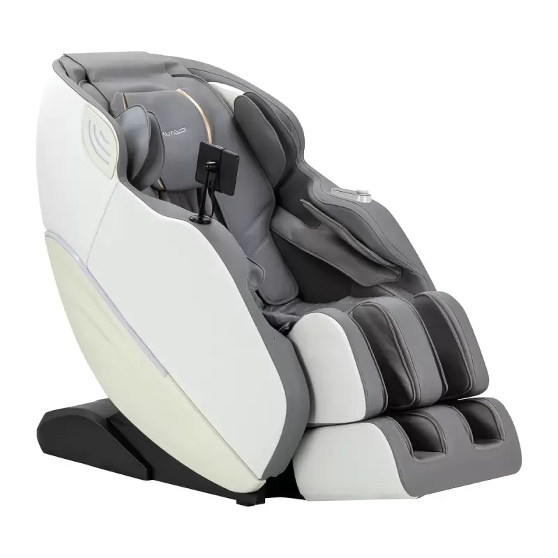 Массажное кресло Sakura Maximus 809 3D белого и серого цвета Массажное кресло Sakura Maximus 809 3D белого и серого цвета