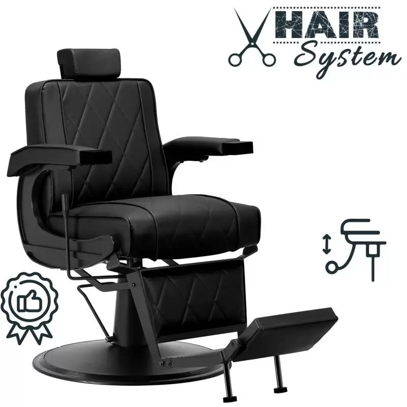 Парикмахерское кресло Hair System BM88066B черное с черной рамой Парикмахерское кресло Hair System BM88066B черное с черной рамой