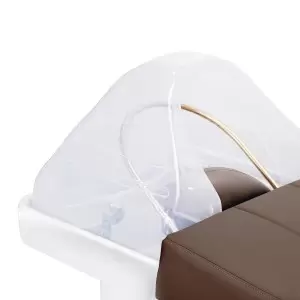 Gabbiano 017 rudos galvos SPA - plaukų plovimo stotis su reklamuotojo kėdė.