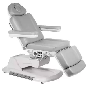 Электро косметическое кресло, 4 мотора поворотное, Flame Pro Beauty 686 серое j.sza