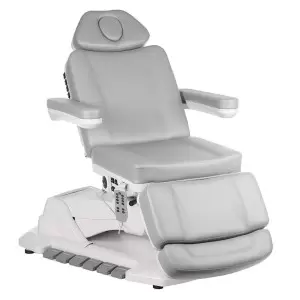 Электро косметическое кресло, 4 мотора поворотное, Flame Pro Beauty 686 серое j.sza