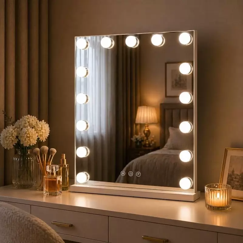 Зеркало с LED-подсветкой, Flame Holly, 46x58 см. Зеркало с LED-подсветкой, Flame Holly, 46x58 см.