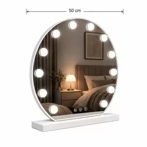Зеркало с LED-подсветкой, Flame голливуд, диаметр 50 см.