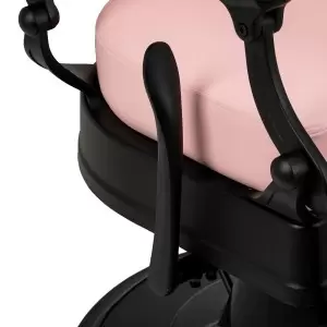 Rožinė kirpyklų kėdė Gabbiano spauda su juoda baze