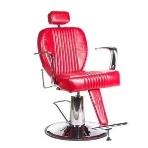 Raudona kirpyklų kėdė OLAF BH-3273
