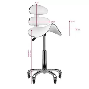 KOSMETIKOS TABURETĖS ROLL SPEED AM-880 WHITE