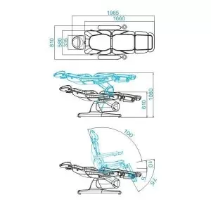 Электрокосметическое кресло. AZZURRO 870, 3 мотора
