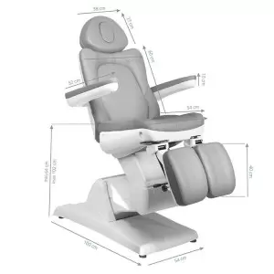 Косметическое кресло, подологическое AZZURRO 870s-Pedi, 3 мотора, серое