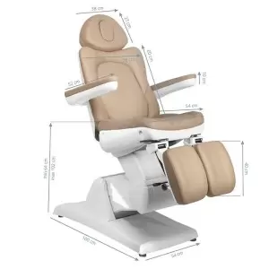 Косметическое кресло, подологическое AZZURRO 870s-Pedi, 3 мотора, капучино